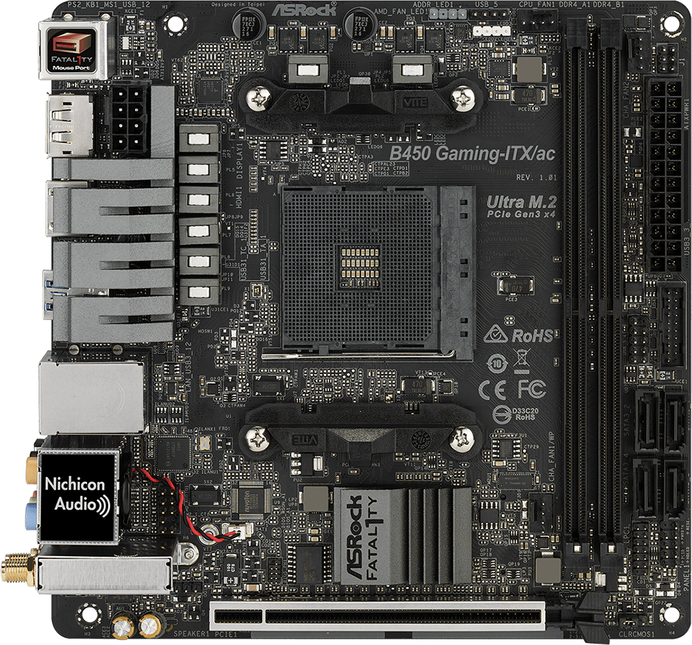 Asrock Fatal1ty B450 Gaming-ITX/ac - Motherboard Specifications On ...
